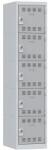 Vinco hegesztett öltözőszekrény, 1 oszlopban 5 rekesszel, 400 mm, forgóretesszel, szürke/szürke