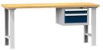 POLAK Műhelyasztal KOMBI BB5825, 2500 x 800 x 890 mm, BÜKK, szürke-sötétkék
