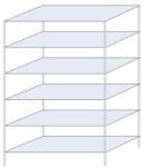 Schulte Design Hathor fém polcállvány, kétoldalú, alapkivitel, 200 x 130 x 60 cm, 1 400 kg, 6 polc, horganyzott