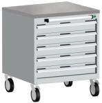 bott Cubio mobil komód, 79 x 65 x 65 cm, 5 fiókos, linóleum, szürke-kék