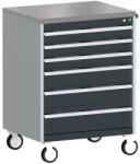 bott Cubio mobil komód, 109 x 80 x 65 cm, 6 fiókos, linóleum, szürke-antracit