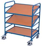 Cordes Euro polcos kocsi ferde polcokkal, 3 polccal, 93, 5 x 66, 5 x 112, 5 cm, kék