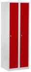Duro Vario hegesztett öltözőszekrény, szürke/piros, elfordítható zár