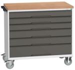 bott Verso mobil íróasztal fiókokkal, 98 x 105 x 60 cm, 6 fiókos, multiplex, szürke-antracit