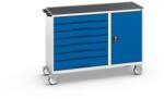 bott Karbantartó fiókos kocsi Bott Verso, 96, 5 x 130 x 55 cm, 7 fiók, szekrény, matrac, szürke-kék