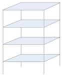 Schulte Design Andras fém polcállvány, alapkivitel, 250 x 150 x 80 cm, 1 600 kg, 4 polccal, horganyzott