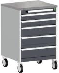 bott Cubio mobil komód, 99 x 65 x 65 cm, 5 fiókos, linóleum, szürke-antracit