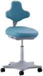 Bimossa Munkaszék Bimos Labster 9103 kerekekkel, lábtartó nélkül, bőr, zöld/szürke