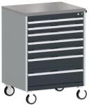 bott Cubio mobil komód, 109 x 80 x 65 cm, 7 fiók, linóleum, szürke-antracit