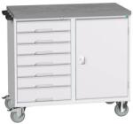 bott Karbantartó fiókos kocsi Bott Verso, 98 x 105 x 60 cm, 7 fiókos, szekrény, linóleum, szürke-szürke
