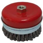 TopTrade acél drótkefe, csésze, fonott, M14, átmérő: 80 mm