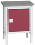 bott Műhelyasztal Bott Verso, 78-93 x 70 x 60 cm, 1 szekrény, linóleum, szürke-piros
