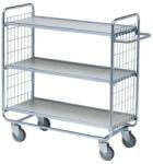 Ergobjorn polcos kocsi fogantyúval és rácsos védőfalakkal, 200 kg-ig, 3 polc, 112 x 93 x 46 cm