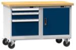 POLAK Mobil műhelyasztal PPS-5M, 1200 x 700 x 810 mm, MULTIPLEX, szürke-sötétkék