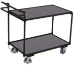 Cordes Polcos kocsi kézifékkel, 2 polccal, 250 kg-ig, 117, 5 x 62, 5 x 104, 5 cm, szürke