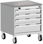 bott Cubio mobil komód, 79 x 65 x 65 cm, 4 fiók, linóleum, szürke-szürke