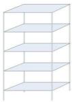 Schulte Design Taranis fém polcállvány, alapkivitel, 200 x 100 x 50 cm, 2 330 kg, 5 polccal, ezüst
