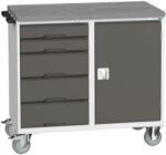 bott Karbantartó fiókos kocsi Bott Verso, 98 x 105 x 60 cm, 5 fiókos, szekrény, linóleum, szürke-antracit