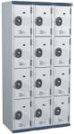 Acial hegesztett öltözőszekrény, 3 oszlopban 12 rekesszel, 300 mm, hengerzárral, szürke/szürke