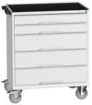 bott Verso mobil íróasztal fiókokkal, 96, 5 x 80 x 55 cm, 5 fiókos, matt, szürke-szürke - manutan - 639 128 Ft