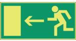 Brady Fotolumineszcens tábla - Vészkijárat balra - rögzített