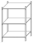 Schulte Design Andras fém polcállvány, alapkivitel, 200 x 225 x 50 cm, 1 200 kg, 3 polccal, horganyzott