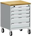 bott Cubio mobil fiókos szekrény, 89 x 65 x 65 cm, 5 fiókos, multiplex, szürke-kék
