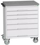 bott Verso mobil íróasztal fiókokkal, 98 x 80 x 60 cm, 6 fiókos, linóleum, szürke-szürke