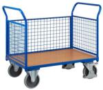 Cordes Platform kocsi két fogantyúval hálós panellel és oldalfallal, 500 kg-ig, 101, 5 x 119 x 70 cm, kék
