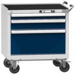 POLAK Műhelykocsi ZDM59-1, 36x27D, 731 x 600 x 810 mm, szürke-sötétkék