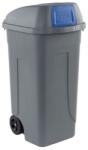 Mobil Plastic Műanyag kültéri hulladékgyűjtő, 100 l űrtartalom, szürke/kék
