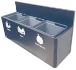 BICA 812 fali szelektív hulladékgyűjtő állomás, 3x15 l