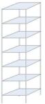 Schulte Design Ogmios fém polcállvány, alapkivitel, 300 x 75 x 60 cm, 2300 kg, 7 polc, 250 kg/polc, horganyzott