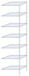 Schulte Design Ogmios fém polcállvány, hozzáépíthető, 300 x 75 x 40 cm, 2300 kg, 7 polc, 250 kg/polc, horganyzott