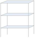 Schulte Design Andras fém polcállvány, alapkivitel, 200 x 150 x 40 cm, 1 200 kg, 3 polccal, horganyzott