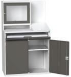 Bott számítógépes munkaállomás, 165 x 105 x 55 cm, szürke-antracit