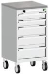 bott Cubio mobil komód, 89 x 52, 5 x 52, 5 cm, 5 fiókos, linóleum, szürke-szürke