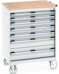 bott Cubio mobil fiókos szekrény, 109 x 80 x 65 cm, 7 fiókos, multiplex, szürke-szürke