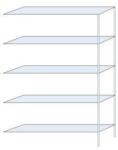 Schulte Design Ogmios fém polcállvány, hozzáépíthető, 200 x 130 x 30 cm, 1300 kg, 5 polc, 150 kg/polc, horganyzott