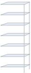 Schulte Design Ogmios fém polcállvány, hozzáépíthető, 300 x 100 x 30 cm, 2300 kg, 7 polc, 250 kg/polc, horganyzott