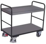 Variofit Polcos kocsi, 250 kg-ig, 2 polc, 1 emelt élű, 99 x 91 x 50 cm, szürke