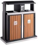 VEPA BINS Kültéri szelektív hulladékgyűjtő, 2x50 l, fa