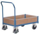 Cordes Platform kocsi fogantyúval és alacsony szilárd oldalakkal, 400 kg-ig, 97, 5 x 97, 5 x 50 cm, kék