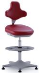 Bimossa Labster 9101 műhelyszék lábtartóval, siklókkal, műbőrrel, piros/szürke