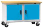 POLAK Mobil műhelyasztal PPS-4, 1200 x 700 x 810 mm, BÜKK, szürkéskék