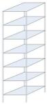 Schulte Design Taranis fém polcállvány, alapkivitel, 300 x 75 x 80 cm, 1 200 kg, 7 polccal, ezüst