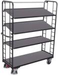 Cordes Magas polcos kocsi fogantyúval és ferde polcokkal, 4 polc, 181, 5 x 151 x 55 cm, szürke