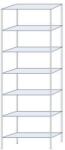 Schulte Design Taranis fém polcállvány, alapkivitel, 300 x 100 x 30 cm, 1 950 kg, 7 polccal, ezüst