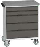 bott Verso mobil íróasztal fiókokkal, 98 x 80 x 60 cm, 5 fiókos, linóleum, szürke-antracit