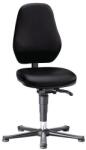 Bimossa Munkalaboratóriumi szék Bimos Basic 9135 kerekekkel, lábtartó nélkül, szinkron mechanizmus, műbőr, magas háttámla, fekete